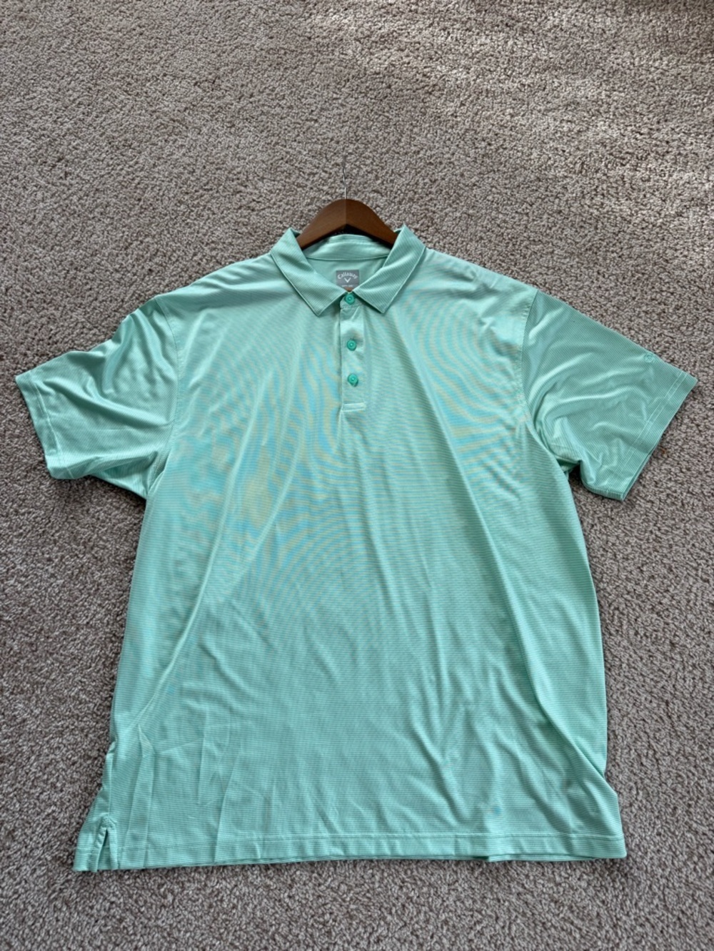 Men’s Callaway Mint Green Small Stripe Golf Polo Size XXL - Picture 7 of 11